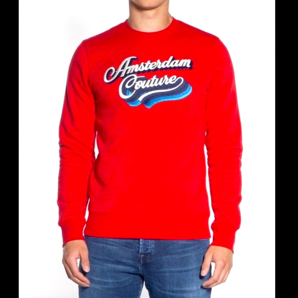 SCOTCH&SODA Men Sweater Pullover Amsterdam Couture Red Fashion Valentine’s Day